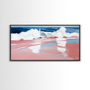 Ocean Wave, Serene Seascape, Coastal Home Decor, Beach Vibes, Minimalist Blue Art, Nautical Aesthetic, Canvas Print, Bathroom Wall Art