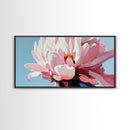 Peony Bloom, Floral Wall Art, Feminine Aesthetic, Modern Minimalist, Blush Pink Painting, Framed Canvas Print, Bedroom or Office Decor