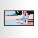 White Boots, Fashion Photography Art, Reflection Aesthetic, Minimalist Boho Print, Soft Pastel Colors, Framed Canvas Print, Bedroom Art