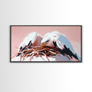 Bald Eagle, Wildlife Nest, Majestic Bird Art, American Symbol, Nature Aesthetic, Home Office Decor, Living Room Art, Framed Canvas Print