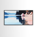 Lake Reflection, Mountain Art, Serene Landscape, Nature Aesthetic, Canvas Print, Modern Wall Art, Peaceful Lake Scene, Minimalist Home Decor