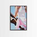 Summer Dress, Breezy Style, Feminine Art, Carefree Vibes, Romantic Aesthetic, Canvas Print, Bedroom Wall Art, Modern Fashion Painting