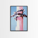 Barbed Wire, Western Art, Modern Minimalist, Soft Color Contrast, Framed Canvas Print, Cowboy Aesthetic, Dramatic Statement Piece