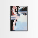 Winter Lake, Reflections, Moody Landscape, Nature Photography Style, Cool Tones, Wilderness Art, Cabin Decor, Framed Canvas Print