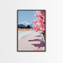Mountain Reflection Art, Scenic Wall Decor, Abstract Lake View, Framed Canvas Print, Minimalist Nature, Bedroom Wall Art, Modern Aesthetic