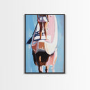 Paddleboarding, Water Sports Art, Ocean Adventure, Summer Beach Vibes, Framed Canvas Print, Coastal Home Decor, Lakehouse Art