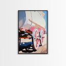 Wagon, Vintage Country, Rustic, Old West, Americana, Farmhouse, Minimalist, Warm Tones, Travel, Aesthetic, Framed Canvas Print