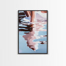Water Ripples, Abstract Reflection, Fluid Motion Art, Minimalist Blue, Tranquil Decor, Contemporary Wall Art, Framed Canvas Print