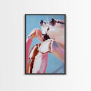 Pink Crab, Coastal Wildlife, Nautical Art, Canvas Print, Unique Ocean Art, Modern Home Decor, Beach House Artwork, Minimalist Design