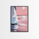 Sunset Reflection, Ocean Wall Art, Romantic Aesthetic, Beach Lover Gift, Pastel Painting, Canvas Print, Living Room Wall Art
