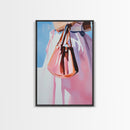 Fashion Purse, Chic Modern Decor, Feminine Aesthetic, Trendy Wall Art, Fashion Illustration, Canvas Print, Framed Canvas Print