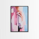 Elegant, Feminine, Minimalist, Fashion, Framed Canvas Print, Modern Woman Art, Chic Wall Decor, Pink Artwork, Aesthetic Bedroom Art