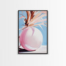 Desert, Palm Tree, Abstract, Framed Canvas Print, Earthy Tones Wall Art, Modern Southwest Decor, Stylish Living Room Art, Trendy Design