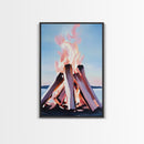 Firelight, Outdoor Glow, Evening Warmth, Canvas Print, Rustic Cabin Art, Cozy Ambiance, Living Room Decor, Autumn Vibes, Bonfire Scene