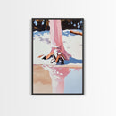 Snow Reflection, Winter Scene, Tranquil Landscape, Framed Canvas Print, Nature Wall Art, Cozy Home Aesthetic, Warm Neutrals