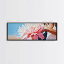 Floral Elegance, Boho Wall Art, Feminine Aesthetic, Framed Canvas Print, Soft Pink Flowers, Minimalist Home Decor, Bedroom Artwork
