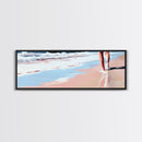 Coastal Walk, Beach, Ocean, Serenity, Framed Canvas Print, Coastal Wall Art, Nautical Decor, Living Room Wall Art, Minimalist Art