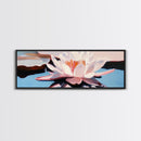 Water Lily, Reflection, Framed Canvas Print, Botanical Wall Art, Spa Decor, Minimalist Aesthetic, Calm and Serene, Bedroom Wall Art