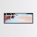 Hand Reflection, Abstract Art, Soft Blues, Pink Hues, Framed Canvas Print, Contemporary Wall Art, Bedroom Decor, Zen Aesthetic