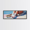 Snake and Ballet Shoes, Surreal Art, Unique Painting, Framed Canvas Print, Edgy Wall Art, Modern Home Decor, Conversation Piece, Bold