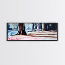 Forest Walk, Woman in Woods, Tranquil Landscape, Nature Escape, Romantic Art, Framed Canvas Print, Living Room Wall Art, Woodland Scene