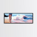 Ocean Waves, Serene Beach, Coastal Decor, Framed Canvas Print, Seascape Wall Art, Minimalist Art, Living Room Wall Art, Summer Aesthetic
