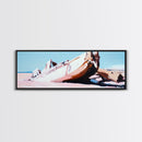 Shipwreck, Abandoned Boat, Nautical Art, Framed Canvas Print, Coastal Wall Art, Rustic Decor, Minimalist Print, Living Room Art
