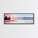 Ocean Bliss, Beach Serenity, Sunset Vibes, Framed Canvas Print, Coastal Decor, Nautical Theme, Living Room Art, Relaxing Wall Painting