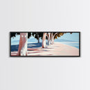 Tree Lined Path, Coastal Art, Scenic Landscape, Framed Canvas Print, Office Wall Art, Minimalist Nature Decor, Modern Impressionism
