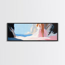 Ocean Cave, Dreamy Seascape, Coastal Beauty, Framed Canvas Print, Living Room Art, Boho Beach Decor, Minimalist Modern Landscape