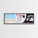 Rustic Wheel, Country Road, Soft Pastel Landscape, Farmhouse Decor, Western Wall Art, Framed Canvas Print, Living Room Aesthetic