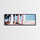 Seaside Trees, Coastal Serenity, Minimalist Nature Art, Zen Wall Decor, Neutral Home Aesthetic, Framed Canvas Print, Modern Tranquility