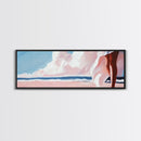 Sunset Glow, Pastel Sky, Tranquil Ocean, Soft Horizon, Canvas Print, Dreamy Beach Scene, Boho Aesthetic, Living Room Wall Art