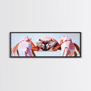 Pink Crab, Coastal Marine Art, Beach House Wall Decor, Framed Canvas Print, Nautical Aesthetic, Ocean Wildlife, Kitchen Wall Art
