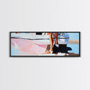 Sailboat Reflection, Nautical Art, Marina Landscape, Framed Canvas Print, Minimalist Coastal Decor, Ocean Painting, Living Room Wall Ar