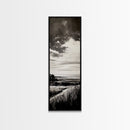 Stormy Horizon, Moody Landscape, Coastal View, Canvas Print, Black and White Art, Minimalist Painting, Modern Wall Decor, Office Art