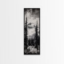 Snowy Mountains, Black and White, Misty Pines, Canvas Print, Winter Wall Art, Nature Photography, Lodge Decor, Cabin Wall Art