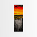 Sunset Fence, Fiery Sky, Bold Colors, Canvas Print, Western Landscape, Rustic Home Decor, Ranch Wall Art, Farmhouse Living Room