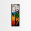 Urban Abstract, Textured Painting, Mixed Media Art, Colorful Composition, Modern Home Decor, Industrial Style, Framed Canvas Print