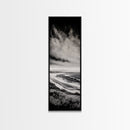 Monochrome Beach, Minimalist Seascape, Black And White Photography, Coastal Wall Art, Tranquil Shoreline, Modern Decor, Canvas Print