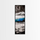 Mountain Reflection, Blue Lake Art, Nature Canvas Print, Black White Wall Art, Landscape Painting, Large Artwork, Minimalist Decor