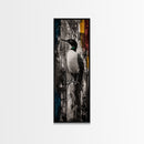 Loon on a Post, Nature Wildlife Art, Rustic Lake House Decor, Canvas Print, Black and White Bird Art, Minimalist Nature Wall Decor