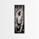 Loon and Birch, Woodland Wildlife Art, Black and White Bird Print, Canvas Print, Rustic Cabin Decor, Nature Inspired Wall Art