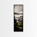 Misty Peaks, Mountain View, Landscape Art, Wilderness Wall Art, Framed Canvas Print, Cabin Decor, Outdoor Enthusiast Gift, Nature Scene