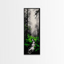 Misty Forest, Green Ferns, Moody Nature, Dark Aesthetic, Wall Decor, Canvas Print, Living Room Art, Modern Minimalist Artwork