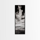 Black and White Sky, Cloudscape Wall Art, Minimalist Artwork, Nature Landscape Painting, Office or Bedroom Decor, Framed Canvas Print