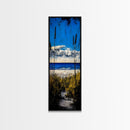 Coastal Dunes, Ocean View, Blue Sky, Framed Canvas Print, Beach Wall Art, Nautical Decor, Living Room Wall Art, Seaside Home Decor