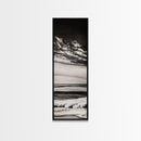 Ocean Horizon, Black and White, Cloudy Sky, Canvas Print, Coastal Wall Art, Minimalist Seascape, Modern Living Room Decor, Nautical Art