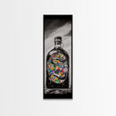 Snake in Bottle, Surreal, Dark Art, Framed Canvas Print, Gothic Home Decor, Unique Gift, Mysterious Artwork, Living Room Wall Art