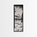 Winter Landscape, Snowy Mountains, Canvas Print, Black and White Photography, Rustic Home Decor, Cozy Cabin Wall Art, Nature Photography